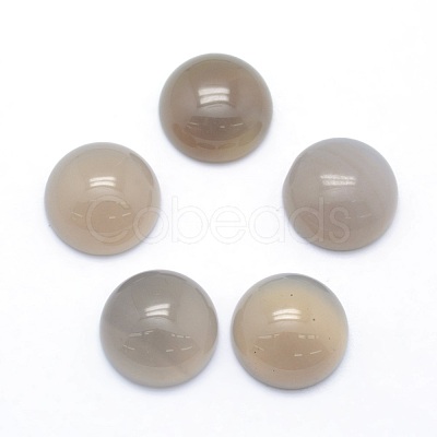 Natural Grey Agate Cabochons G-P393-R46-14.5mm-1