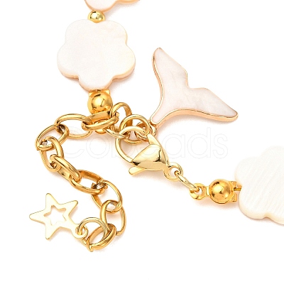 Shell Pearl Beaded Bracelets for Women BJEW-JB12426-1