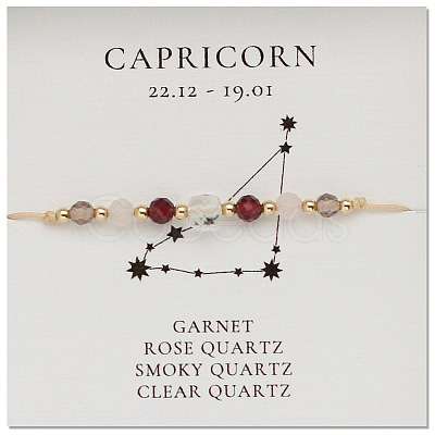 Natural stone constellation bracelet with 12 zodiac signs X-NR2952-5-1