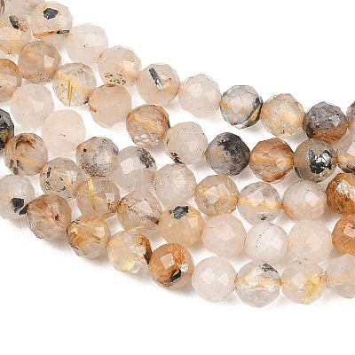 Natural Rutilated Quartz Beads Strands G-RM250104-E2-1
