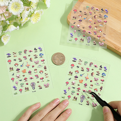 Mushroom Plastic Nail Art Stickers MRMJ-WH20004-07-1