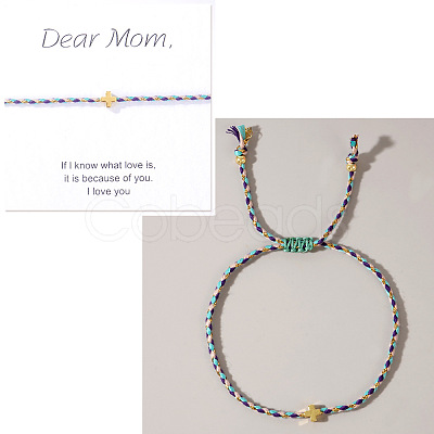 Mother's Day Adjustable Brass Bead Braided Bead Bracelets YE2550-13-1
