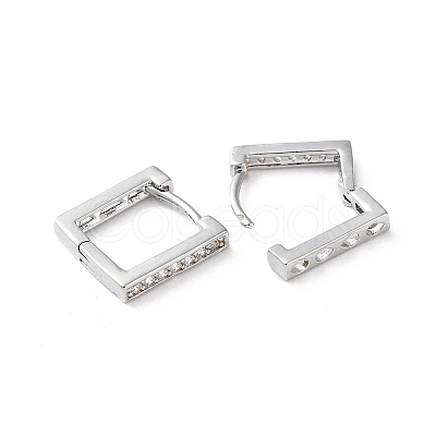 Brass Micro Pave Cubic Zirconia Hoop Earrings EJEW-P259-08P-1