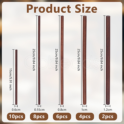 30Pcs 5 Styles Walnut Craft Sticks FIND-OC0013-49-1