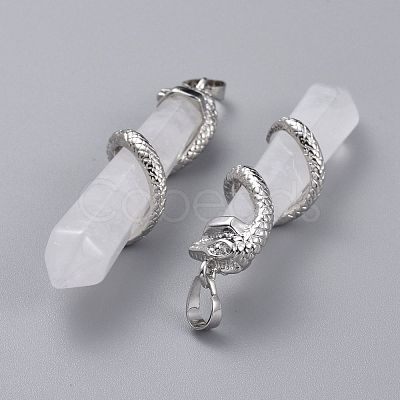 Natural Quartz Crystal Big Pointed Pendants G-F696-B15-1