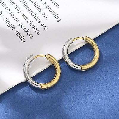 Ion Plating(IP) 304 Stainless Steel Hoop Earrings for Women EJEW-A119-13GP-01-1