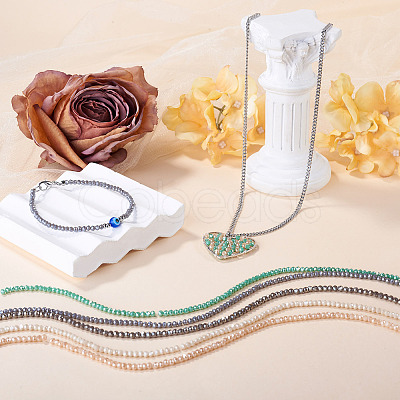 5 Strands 5 Colors Faceted Rondelle Full Rainbow Plated Electroplate Glass Beads Strands EGLA-TADJ0001-10-1