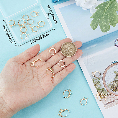 24Pcs 2 Style Brass Huggie Hoop Earring Findings FIND-BBC0002-63-1