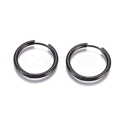 304 Stainless Steel Huggie Hoop Earrings EJEW-G272-01-20mm-B-1
