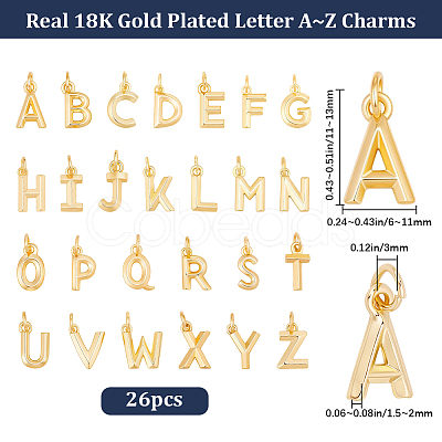 26Pcs 26 Styles Brass Charms KK-BBC0024-95-1