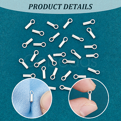 30Pcs 925 Sterling Silver Cord Ends STER-UN0001-35-1