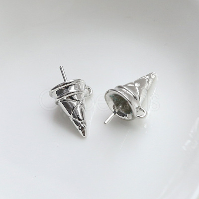 Brass Ice Cream Cone Peg Bail Pin Charms BAPE-PW0002-22B-1