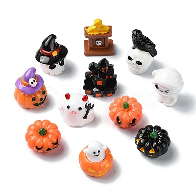32Pcs 16 Styles Halloween Resin Display Decorations DJEW-CJ0001-04-1