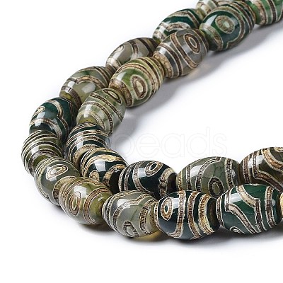 Tibetan Style dZi Beads Strands TDZI-E005-01A-1