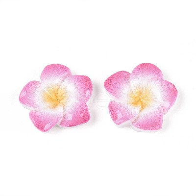 Plumeria Flower Opaque Resin Cabochons CRES-T025-30D-02-1