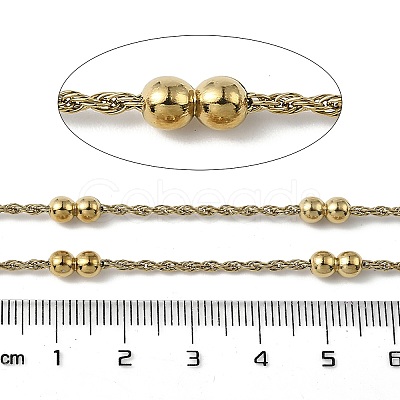 304 Stainless Steel Double Beads Cable Chains CHS-K022-01A-G-1