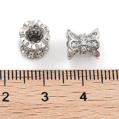 Brass Micro Pave Clear Cubic Zirconia Beads KK-P271-39B-02-1