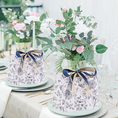 Floral Printed Paper Gift Tote Bags ABAG-WH0044-82A-1
