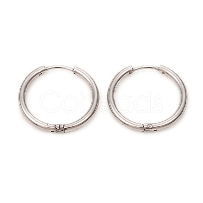Tarnish Resistant 201 Stainless Steel Huggie Hoop Earrings LS-EJEW-L250-01K-P-1