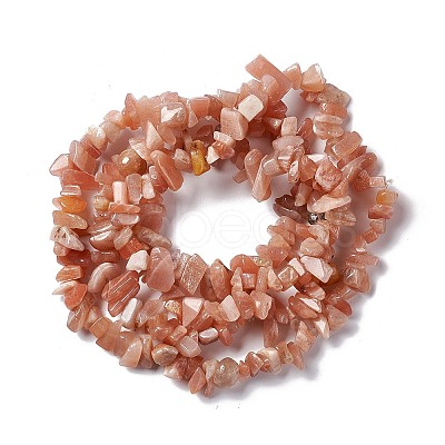 Natural Sunstone Chip Bead Strands G-M205-67-1