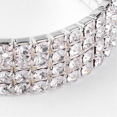 4 Row stretch Rhinestone Bracelet B115-4-1