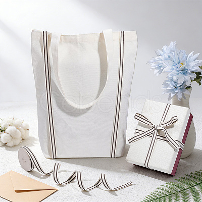 Cotton Stripe Pattern Ribbon OCOR-WH0078-550A-1