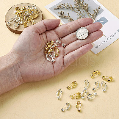 Brass Clip-on Earring Converters Findings KK-TA0007-21-1