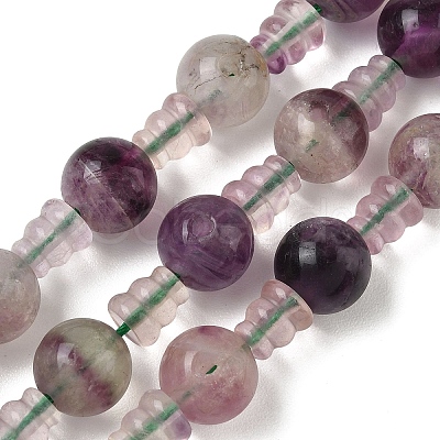 Natural Fluorite 3-Hole Guru Beads Strands G-H064-E10-01-1