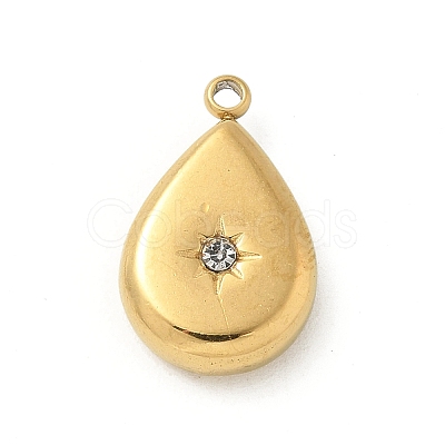 304 Stainless Steel Rhinestone Pendants STAS-I322-27G-03-1