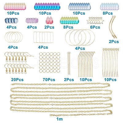 Teardrop Charm Jewelry Set DIY Making Kit DIY-SC0017-59-1