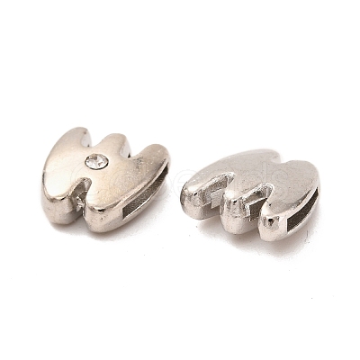 Letter Slider Beads for Watch Band Bracelet Making LS-ALRI-O012-W-NR-1