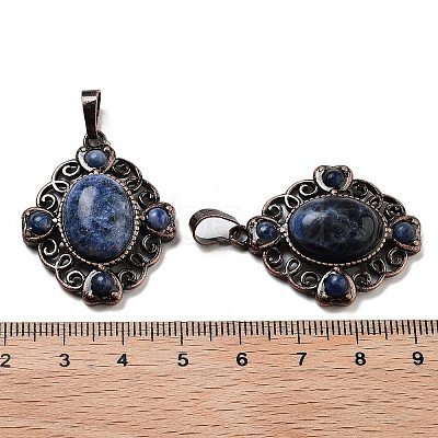 Natural Sodalite Rhombus Pendants G-K363-02R-09-1