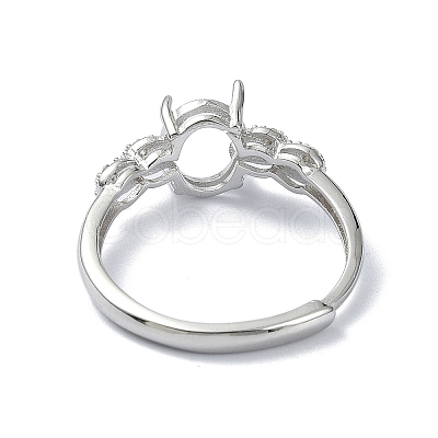 Adjustable 925 Sterling Silver 4 Prongs Ring Settings STER-K179-33P-1