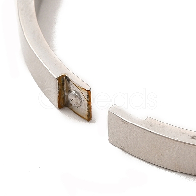Egg Shaped 201 Stainless Steel Grooved Hinged Bangles LS-STAS-G306-04P-1