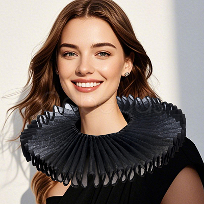 Detachable Lady's Gauze Fake Collar AJEW-WH20042-91G-1