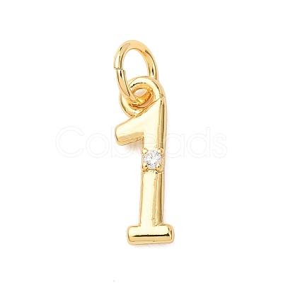 Brass Micro Pave Cubic Zirconia Pendants KK-D019-28G-01-1