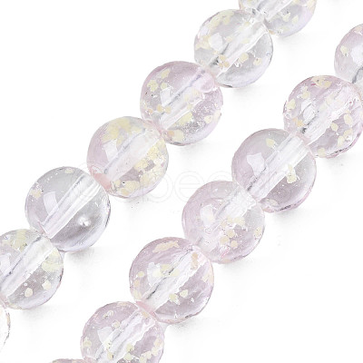 Handmade Luminous Transparent Lampwork Beads Strands LAMP-T017-04A-1