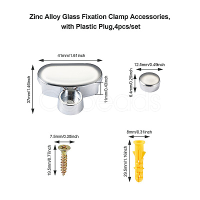 Zinc Alloy Glass Fixation Clamp Accessories SW-TAC0001-28-1