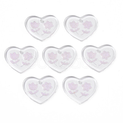 Transparent Resin Pendants RESI-N030-001E-1