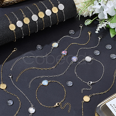 16Pcs 2 Colors 304 Stainless Steel Paperclip Chain Satellite Chain Bracelet Making BJEW-SP0001-32A-1