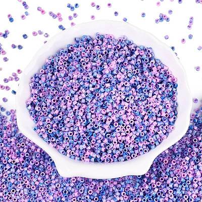 Opaque Picasso Cylinder Glass Beads SEED-Q039-06A-06-1