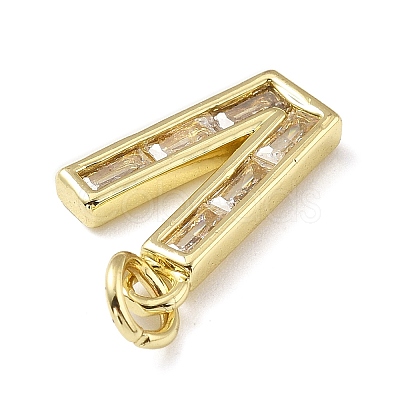 Brass Micro Pave Cubic Zirconia Pendants KK-V014-01G-22-1
