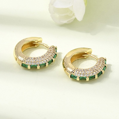 Brass Micro Pave Cubic Zirconia Hoop Earrings KK-CBA8324-22G-03-1