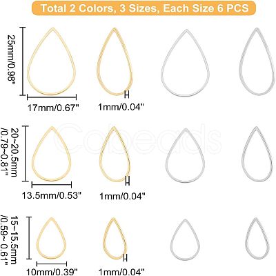 36Pcs 6 Style 304 Stainless Steel Linking Rings STAS-UN0033-66-1