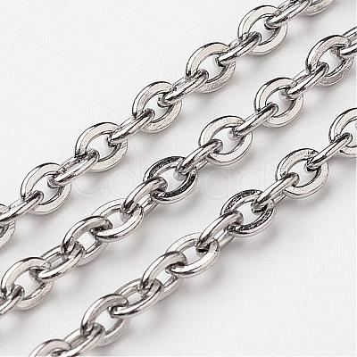 Tarnish Resistant 304 Stainless Steel Cable Chains CHS-K002-02-3.5mm-1