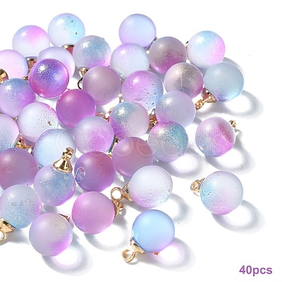 40Pcs Transparent Spray Painted Glass Charms GLAA-YW0003-89A-1
