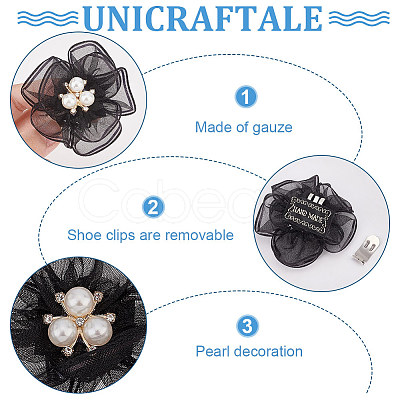 4Pcs Polyester Tulle Shoe Decorations AJEW-FG0003-31-1