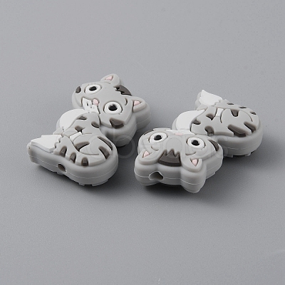 Cat Silicone Beads LS-SIL-WH0002-86D-1