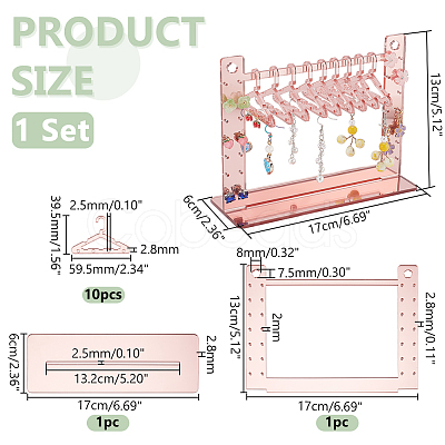 Coat Hanger Removable Acrylic Earring Displays EDIS-WH0041-02A-02-1