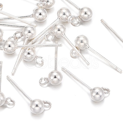 925 Sterling Silver Ear Stud Findings X-STER-K167-042C-S-1